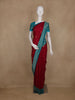 Maroon Floral Butta Woven Semi Banarasi Silk Saree