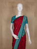 Maroon Floral Butta Woven Semi Banarasi Silk Saree