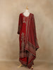 Maroon Floral Design Crepe Palazzo Salwar Suit