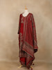 Maroon Floral Design Crepe Palazzo Salwar Suit