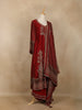 Maroon Floral Design Crepe Palazzo Salwar Suit