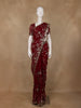 Maroon Floral Design Georgette Designer Saree