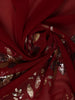 Maroon Floral Design Georgette Designer Saree