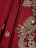 Maroon Floral Design Georgette Ready To Wear Saree With Matching Embroidered Blouse