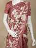 Maroon Floral Design Tussar Saree with Applique Work