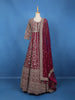 Maroon Floral Designed Anarkali Georgette Gown - Diadem