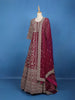 Maroon Floral Designed Anarkali Georgette Gown - Diadem