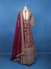 Maroon Floral Designed Anarkali Georgette Gown - Diadem