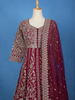 Maroon Floral Designed Anarkali Georgette Gown - Diadem