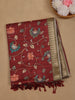 Maroon Floral Designed Soft Silk Saree - Diadem