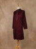 Maroon Floral Embroidered Cotton Kurta for Men