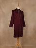 Maroon Floral Embroidered Cotton Kurta for Men