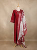 Maroon Floral Embroidered Cotton Salwar Suit with Dupatta
