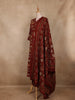 Maroon Floral Embroidered Cotton Salwar Suit with Dupatta