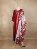 Maroon Floral Embroidered Cotton Salwar Suit with Dupatta