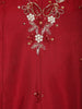 Maroon Floral Embroidered Cotton Salwar Suit with Dupatta