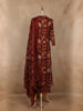 Maroon Floral Embroidered Cotton Salwar Suit with Dupatta