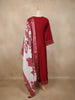 Maroon Floral Embroidered Cotton Salwar Suit with Dupatta
