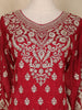 Maroon Floral Embroidered Crepe Palazzo Suit with Dupatta