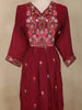Maroon Floral Embroidered Design Cotton Anarkali Salwar Suit