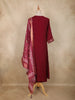Maroon Floral Embroidered Design Cotton Anarkali Salwar Suit