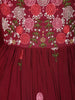 Maroon Floral Embroidered Design Cotton Anarkali Salwar Suit