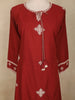 Maroon Floral Embroidered Design Cotton Straight Cut Salwar Suit with Dupatta