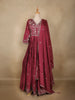 Maroon Floral Embroidered Design Georgette Gown