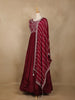 Maroon Floral Embroidered Design Georgette Gown