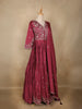 Maroon Floral Embroidered Design Georgette Gown