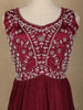 Maroon Floral Embroidered Design Georgette Gown