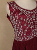 Maroon Floral Embroidered Design Georgette Gown