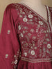 Maroon Floral Embroidered Design Georgette Gown