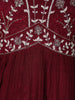 Maroon Floral Embroidered Design Georgette Gown