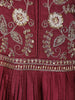 Maroon Floral Embroidered Design Georgette Gown