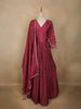 Maroon Floral Embroidered Design Georgette Gown
