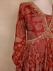 Maroon Floral Embroidered Design Georgette Gown With Dupatta