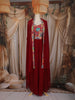 Maroon Floral Embroidered Design Georgette Skirt Top with Dupatta