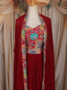 Maroon Floral Embroidered Design Georgette Skirt Top with Dupatta