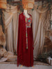 Maroon Floral Embroidered Design Georgette Skirt Top with Dupatta
