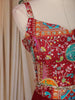 Maroon Floral Embroidered Design Georgette Skirt Top with Dupatta