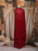 Maroon Floral Embroidered Design Georgette Skirt Top with Dupatta