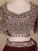 Maroon Floral Embroidered Design Net Lehenga