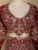 Maroon Floral Embroidered Design Net Lehenga