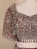 Maroon Floral Embroidered Design Net Lehenga