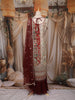 Maroon Floral Embroidered Design Tissue Silk Palazzo Suit with Dupatta