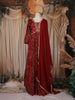 Maroon Floral Embroidered Georgette Gown