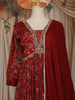 Maroon Floral Embroidered Georgette Gown