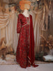 Maroon Floral Embroidered Georgette Gown