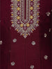 Maroon Floral Embroidered Silk Anarkali Suit with Mustard Dupatta